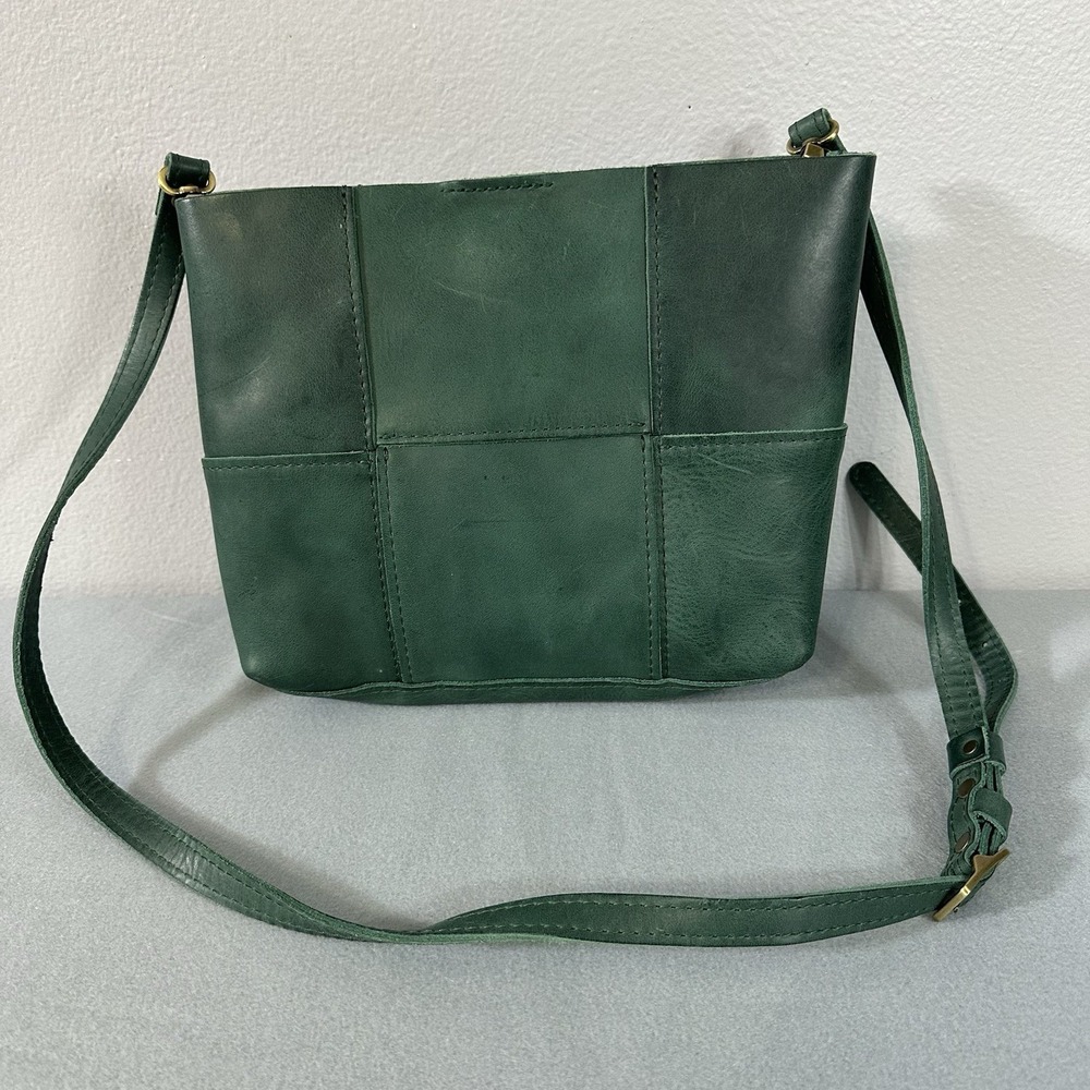 Portland Leather Goods Crossbody Bag Charlotte Green - Picture 2 of 11